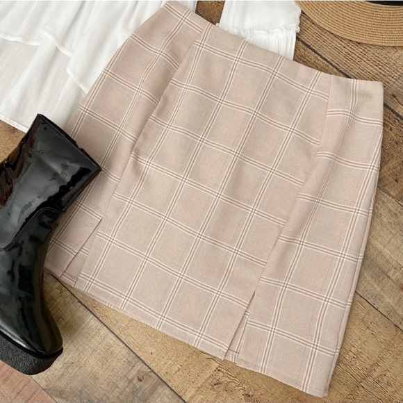 Plaid Taupe Skirt by Nasty Gal (Last One!!) - Picture 1 of 11
